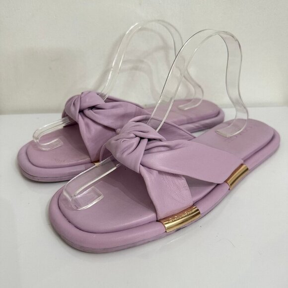 Coach lavender knot leather slide sandals 10 - Picture 1 of 6